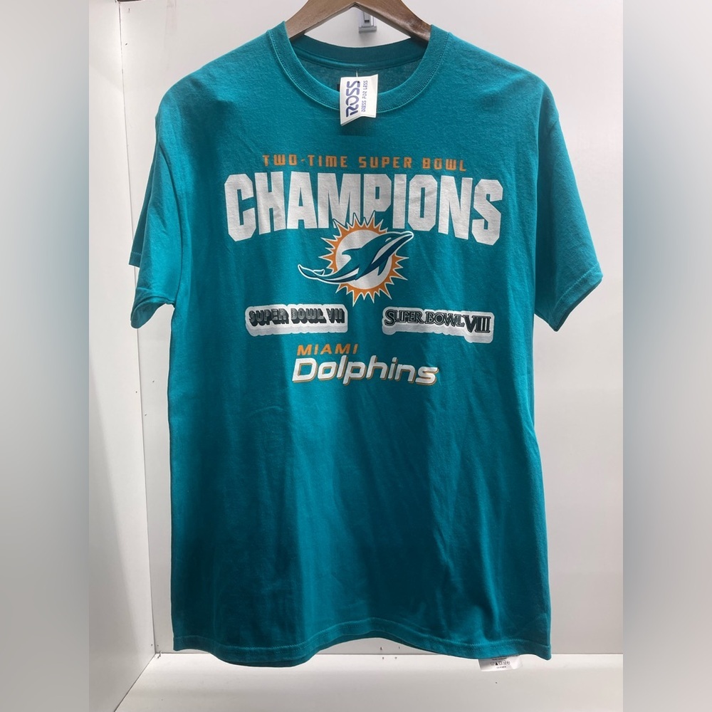 NFL Miami Dolphins Teal Two-Time Super Bowl Champions Tee